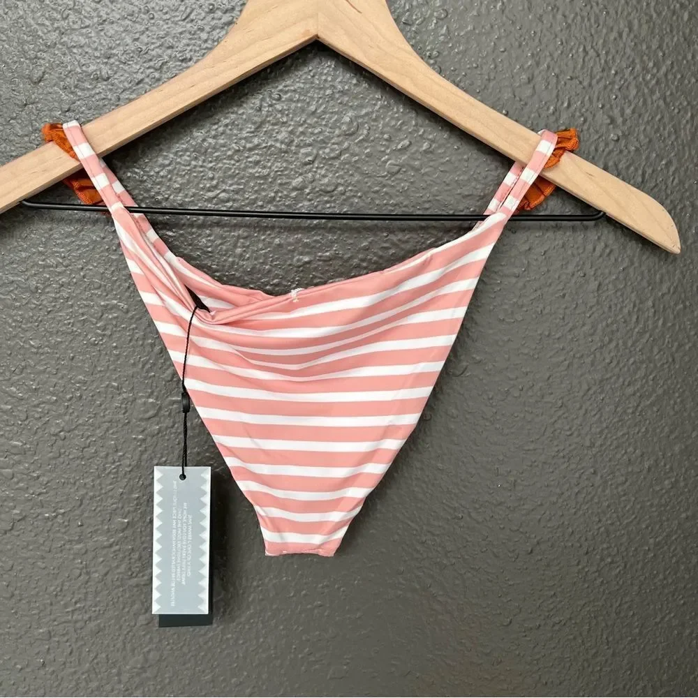 NWT Revolve x Same The Pin Up Bottom in Pink Stripe & Rust